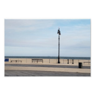 Impression Photo Scène tranquille de la promenade de Coney Island N