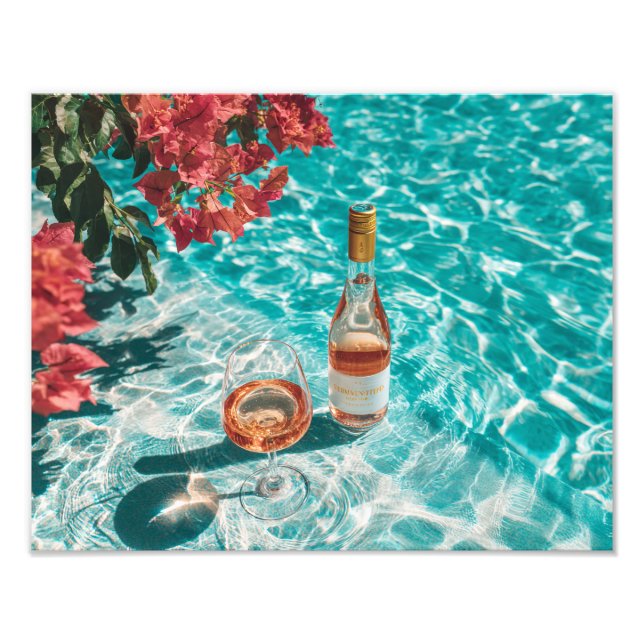 Impression Photo Scène Tropical Rosé Piscine Été (Devant)