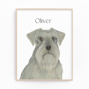 Impression Photo Schnauzer d'argent gris personnalisé