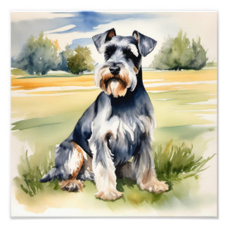 Impression Photo Schnauzer miniature Aquarelle - Art Chien Imprimer