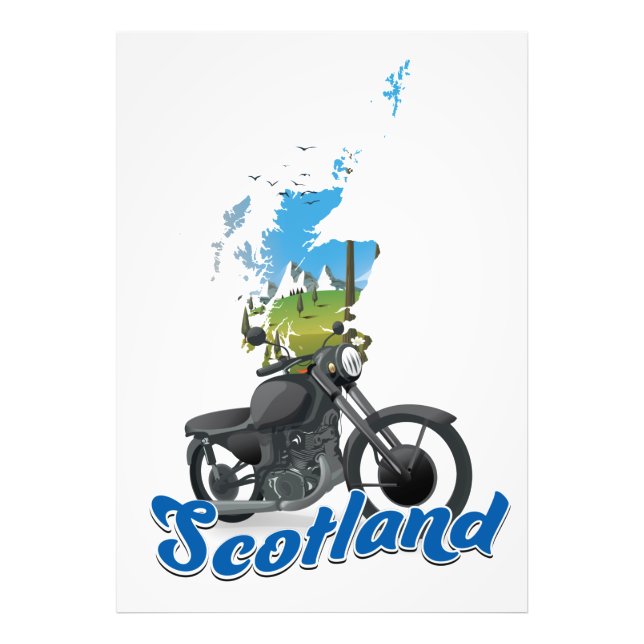 Impression Photo Scotland Motorcycle carte voyage poser (Devant)