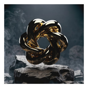 Impression Photo Sculpture géométrique abstraite en or de luxe - Mo