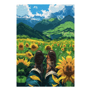 Impression Photo Se détendre au paradis des tournesols