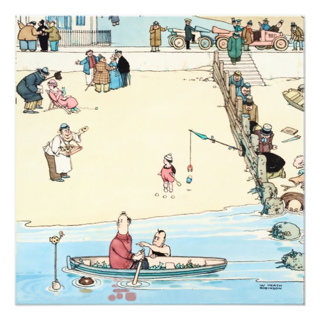 Impression Photo "Seaside Crime" par W Heath Robinson (Devant)