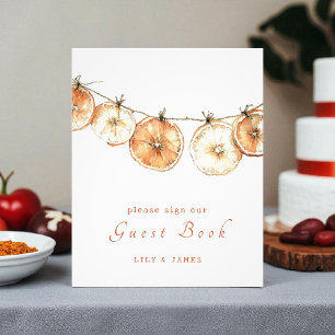 Impression Photo Séché Orange Garland Mariage Livre d'or