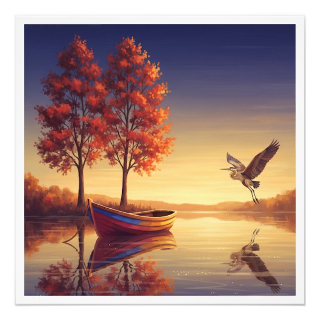 Impression Photo Serene Autumn Lake Wall Art - Nature Inspiré (Devant)