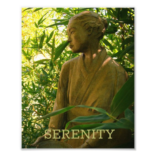 Impression Photo Serene Bamboo Statue du jardin (Devant)
