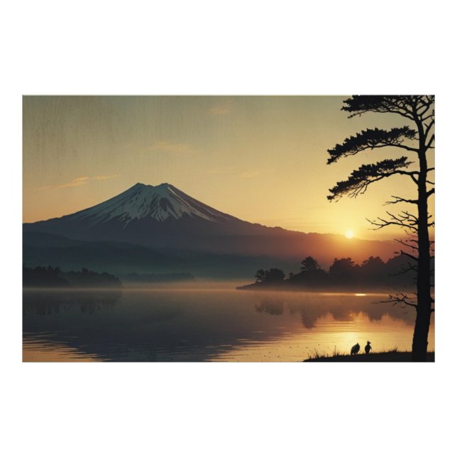 Impression Photo Serene Fuji Paysage Mur Art (Devant)