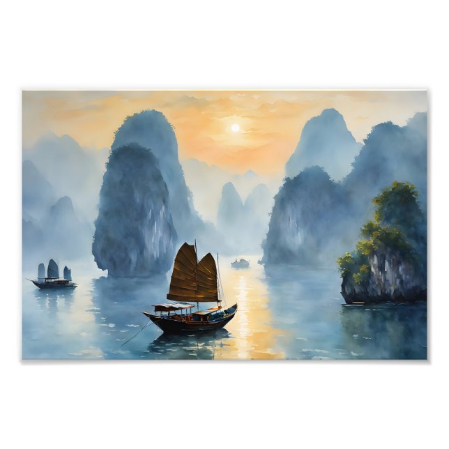 Impression Photo Sérénité matinale à Ha Long Bay (Devant)
