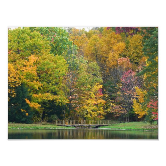 Impression Photo Seven Springs Fall Bridge II Autumn Paysage (Devant)