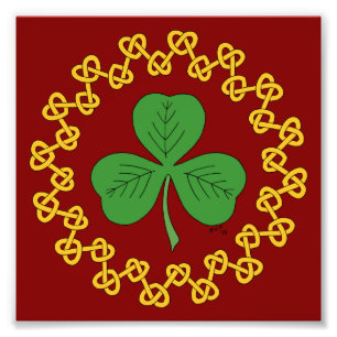 Impression Photo Shamrock et nouage sur rouge