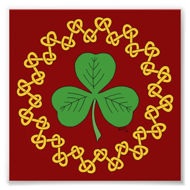 Impression Photo Shamrock et nouage sur rouge (Devant)
