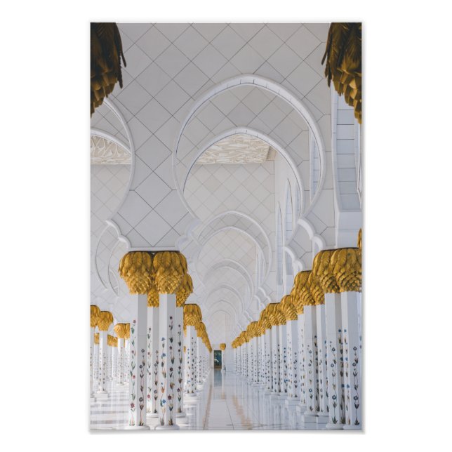 Impression Photo Sheik Zayed Grande Mosquée colonnes, Abu Dhabi (Devant)