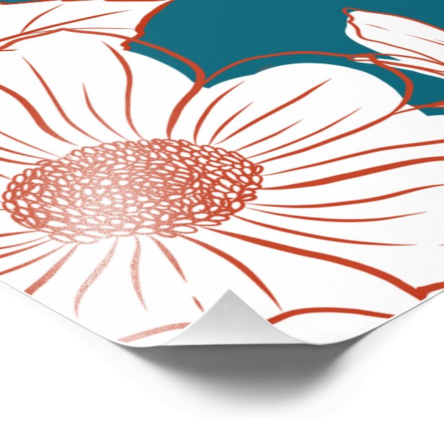 Impression Photo Shema Israel en hébreu | Art Fleur de prière juive (Coin)