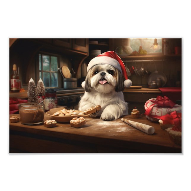 Impression Photo Shih Tzu Christmas Cookies Festive Holiday (Devant)