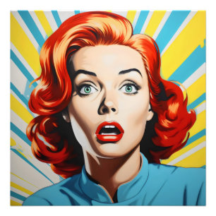 Impression Photo Shocked Woman Pop Art