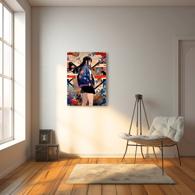 Impression Photo 【SHOP限定イラスト】和柄JKポスター｜寿司娘 GenerativeAI (Créateur téléchargé)