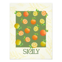 Sicile Citrus Wall Art Italien Orange & Lemon