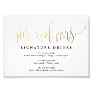 Impression Photo Signature mariage Boissons Signer Choisir Votre Ta