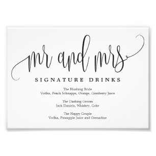 Impression Photo Signature mariage Boissons Signer Choisir Votre Ta