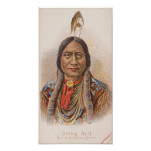 Impression Photo Signaux de fumée : Lakota Indian Chief Sitting Bul