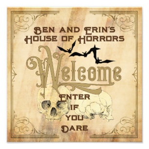 Impression Photo SIGNE DE LA PARTIE D'Halloween Typographie de chau