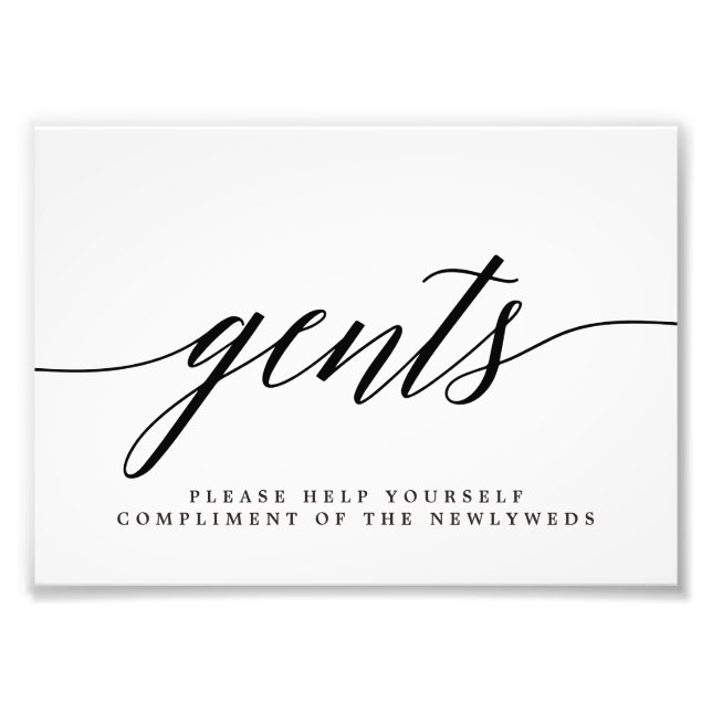 Impression Photo Signe de salle de bain Mariage Gents COULEUR MODIF (Devant)