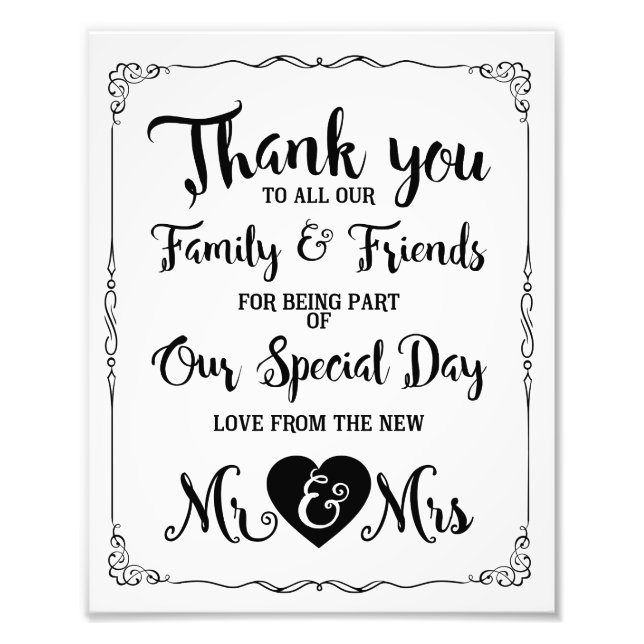 Impression Photo signe mariage de la journée spéciale (Devant)