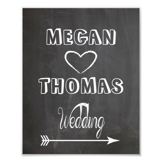 Impression Photo Signer mariage Chalkboard style de fête chemin dro (Devant)