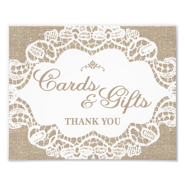 Impression Photo Signes mariages - Burlap & Lace - Cartes et Cadeau (Devant)