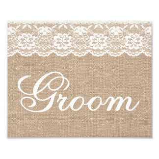 Impression Photo Signes mariages - Burlap & Lace - Groom -