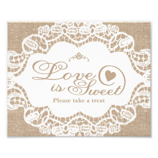 Impression Photo Signes mariages - Burlap & Lace - L'amour est doux