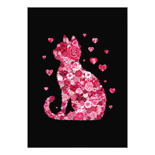 Impression Photo Silhouette Chat Floral ArtFaux Toile Enveloppée Im