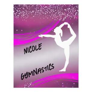 Impression Photo Silhouette de gymnaste magenta personnalisée