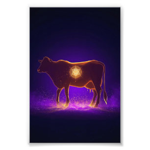 Impression Photo Silhouette de vache divine Govardhan Puja Spirit
