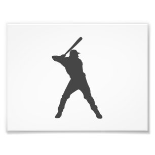 Impression Photo Silhouette du joueur de baseball