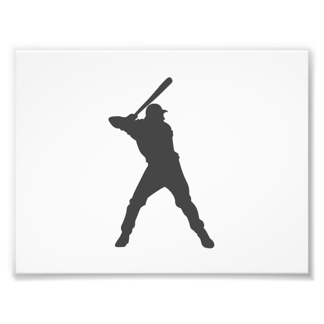 Impression Photo Silhouette du joueur de baseball (Devant)