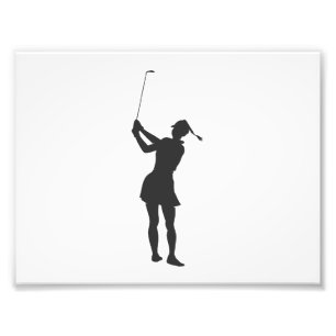 Impression Photo Silhouette d'une femme jouant au golf
