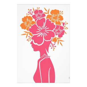 Impression Photo Silhouette Florale minimaliste Art et affiche mura