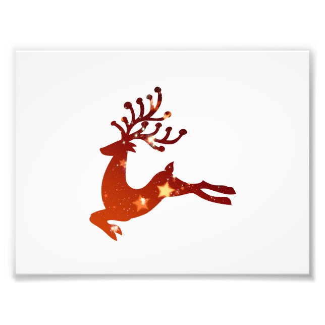 Impression Photo Silhouette Red Reindeer - Choisir la couleur arriè (Devant)