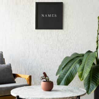 Impression Photo Simple Black Custom Ajouter Votre Nom Élégant