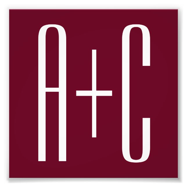 Impression Photo Simple Couples | White & Burgundy (Devant)