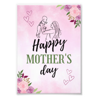 Impression Photo Simple Elegant Happy Mother's Day 2023 Voeux