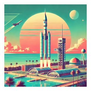 Impression Photo Site de lancement futuriste atomique de la Nouvell
