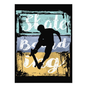 Impression Photo Skateboard Tee - Retro Vintage Skateboarder