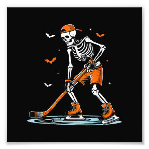 Impression Photo Skeleton Hockey sur glace Halloween garçons Drôle