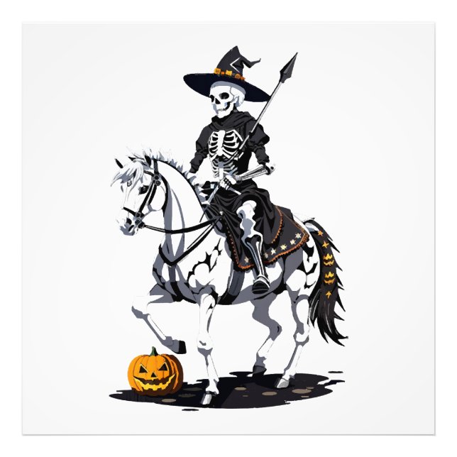 Impression Photo Skeleton Horse Rider - Halloween Skeleton (Devant)
