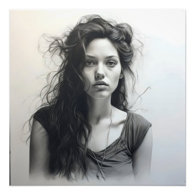 Impression Photo Sketch femme (Devant)