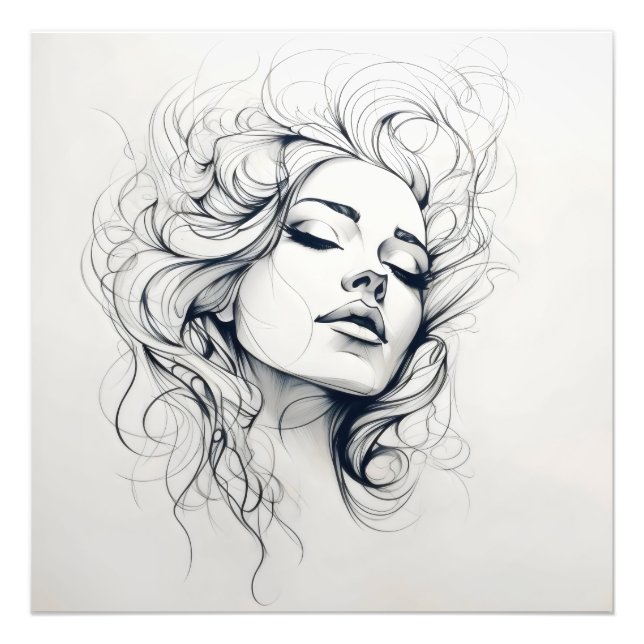 Impression Photo Sketch femme beauté (Devant)
