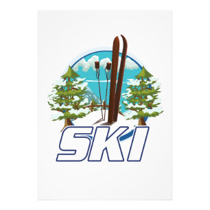 Impression Photo Ski, logo d'affiche de ski.